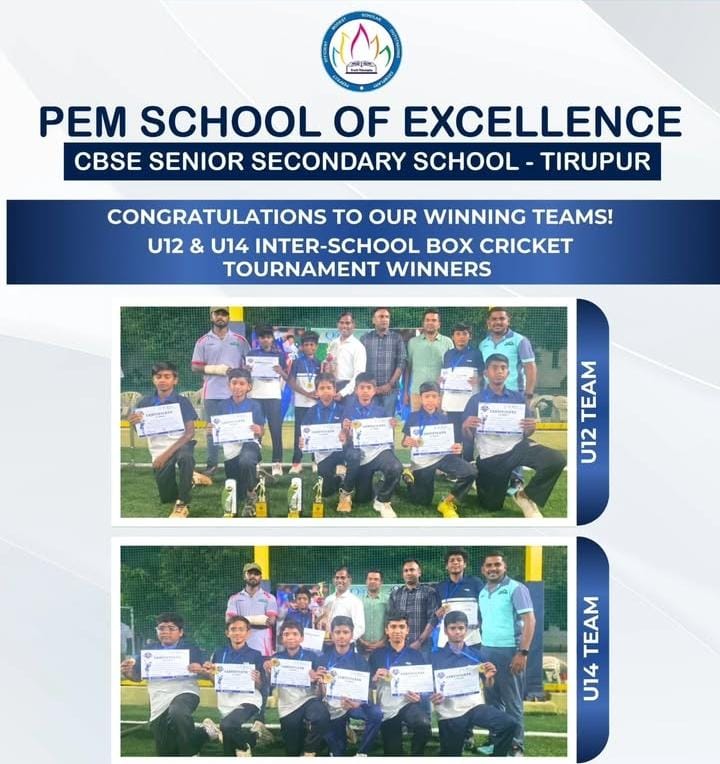 U12&U14 Cricket Teams-Tournament Winners